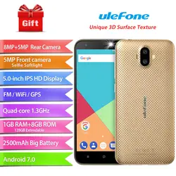 Ulefone S7 смартфон 5,0 "mtk6580a четыре ядра Android 7,0 1 ГБ Оперативная память 8 ГБ Встроенная память двойной Камера мобильный телефон 3G