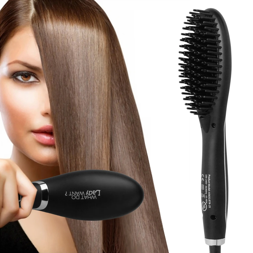 

Hair Straightener Brush Comb flat iron Ceramic Electric Hair Brush Comb professional hair straighteners Auto Straight plates