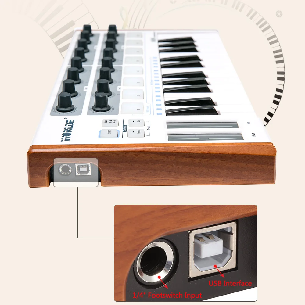 На выбор ультра-Портативный Мини-профессиональные 25-ключ USB MIDI Drum и контроллер клавиатуры