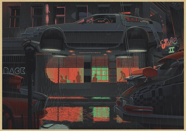 Classic Sci-fi Movie Back to The Future Retro Kraft Poster Wall Sticker Home Bar Art Posters Decor 15