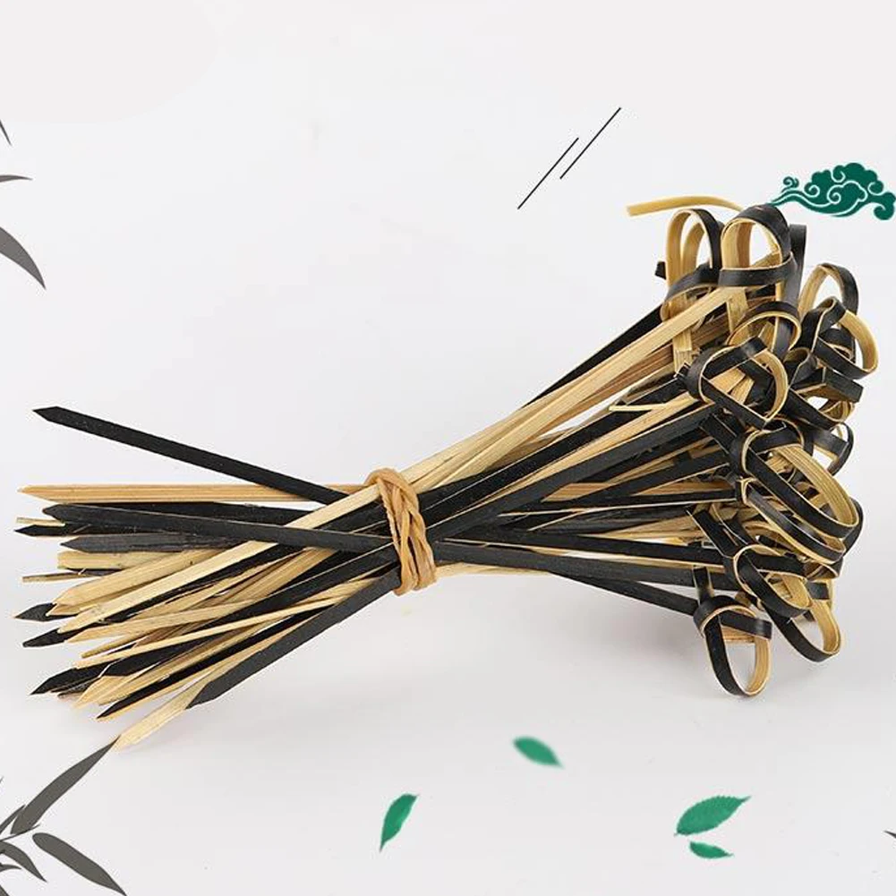 

Knot Food Sticks Food Dining Skewers Restaurant Household Bamboo Stick Handmade Eco-friendly Fruits Tableware Disposable