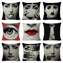 Fornasetti женский чехол для подушки для лица Европейский Винтажный Стильный чехол для подушки диван автомобильное домашнее сиденье Decora льняная бежевая наволочка 45*45 см