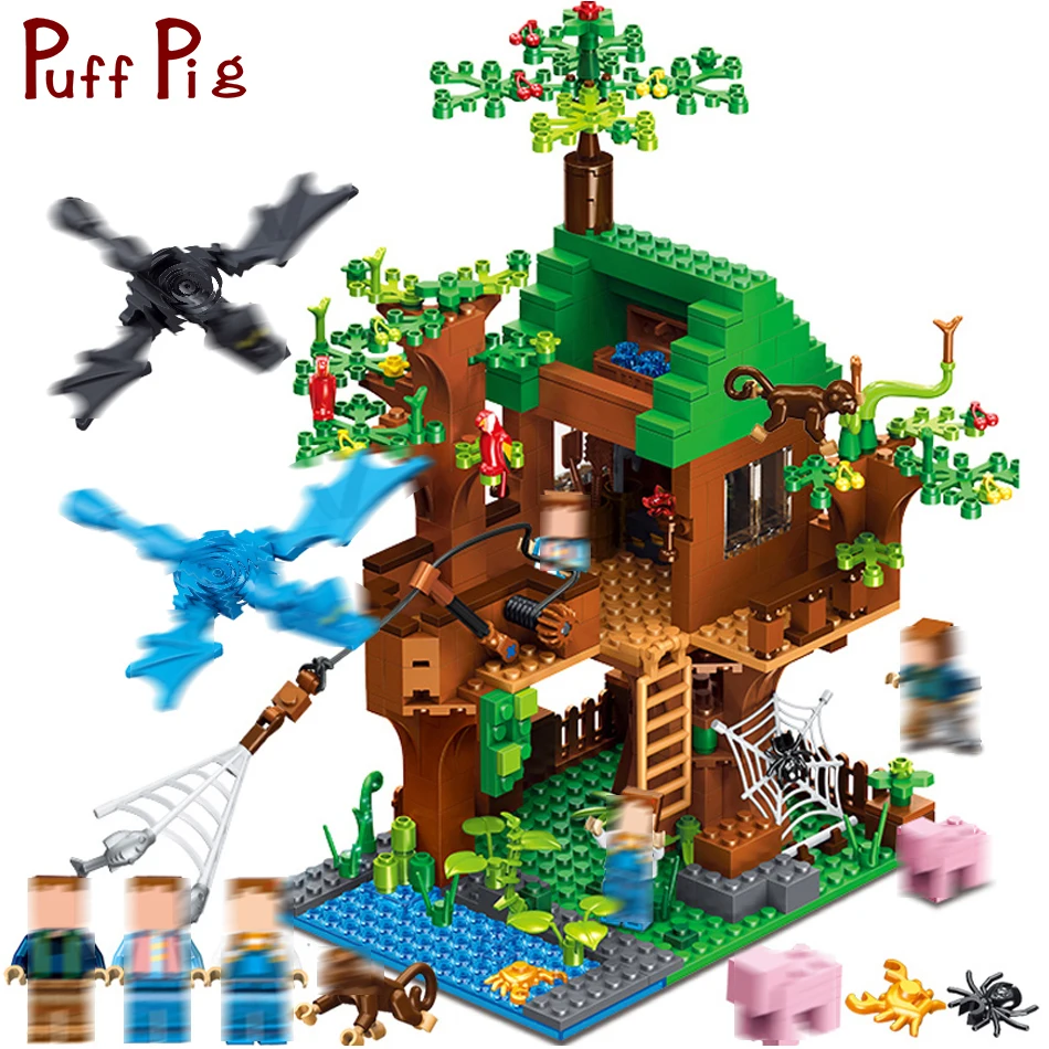 Minecrafted Classic Tree House My World Compatible Legoingly City Figures Building Blocks Bricks Toys For Children Minecrafted Classic Tree House My World Compatible Legoingly City Figures Building Blocks Bricks Toys For Children