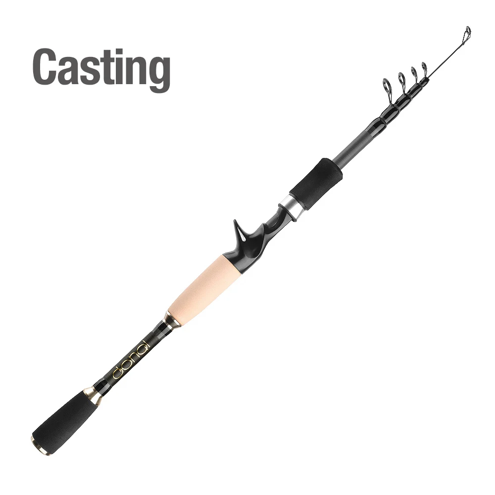 DONQL Telescopic Casting Fishing Rod Carbon Fiber Carp Feeder Spinning Rod1.8M-2.7M Portable Travel Surf Fishing Rod Tackle - Цвет: Casting Rod