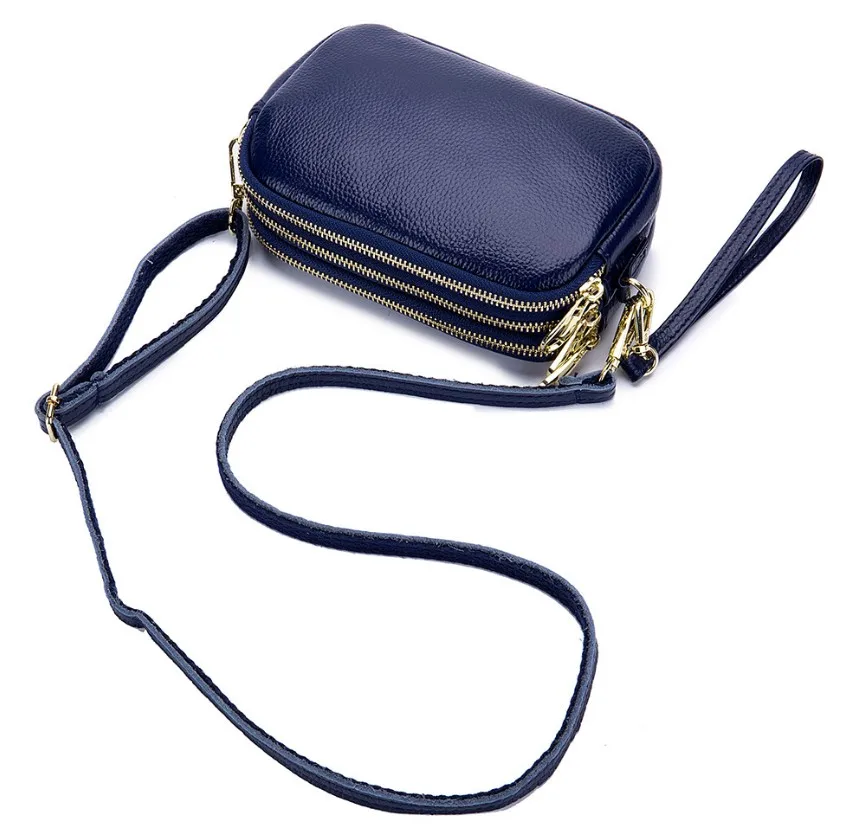 BRIGGS женские сумки через плечо, Женская однотонная сумка-мессенджер, женская маленькая сумочка из натуральной кожи, маленькая сумка через плечо с клапаном, ежедневные клатчи - Цвет: blue
