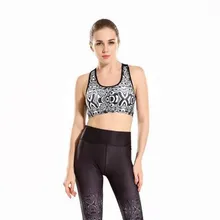 Женский черно-белый топ для фитнеса с водным волнистым принтом, короткий жилет для тренировки, беспроволочное нижнее белье, бесшовный эластичный Топ на бретельках, мягкий бюстгальтер в стиле хип-хоп