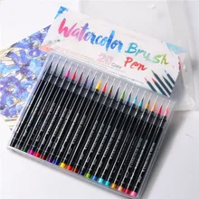 DELVTCH 20Color Premium Painting Soft Brush Pen Set Watercolor Markers Pen Effect Best For Coloring Book