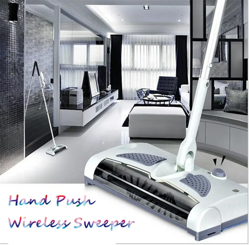 

Hot Sale Ultra Quiet Mini Home Wireless Electric Hand Push Sweeper Spinning Broom Mop Drag Household Cleaning US/EU Plug