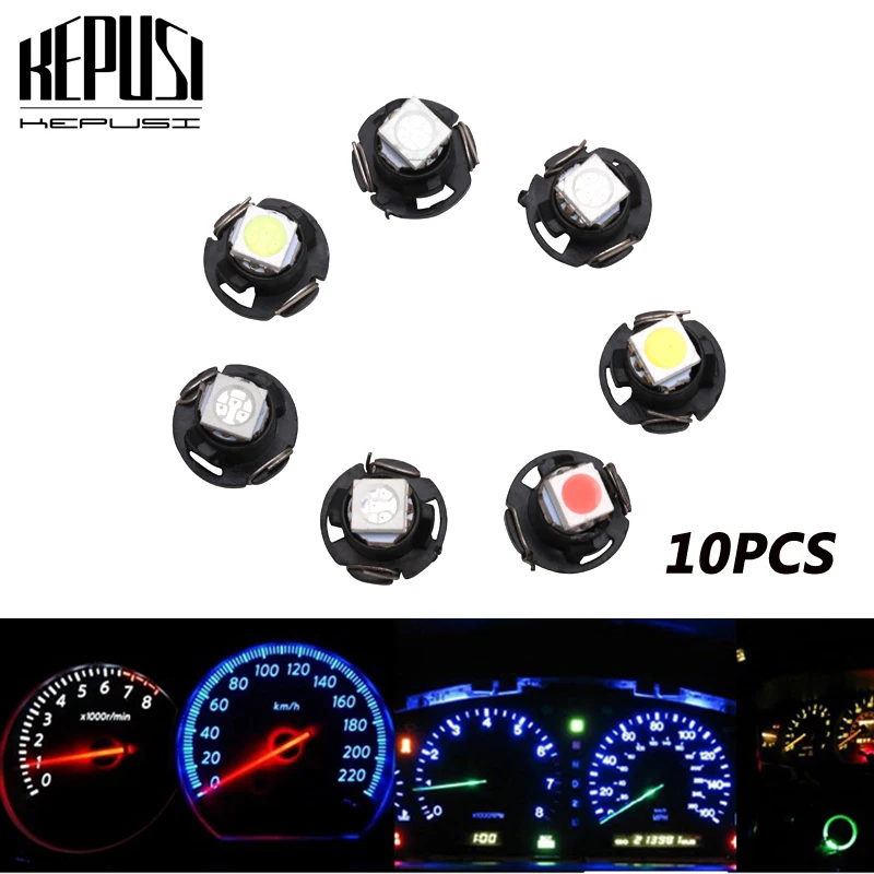 

KEPUSI 10PCS T4.7 B8.5 NW8 LED Light Dash Board Instrument Panel Bulb lamp 12V Neo Wedge White/Blue/Ice Blue/Red/Yellow/Green
