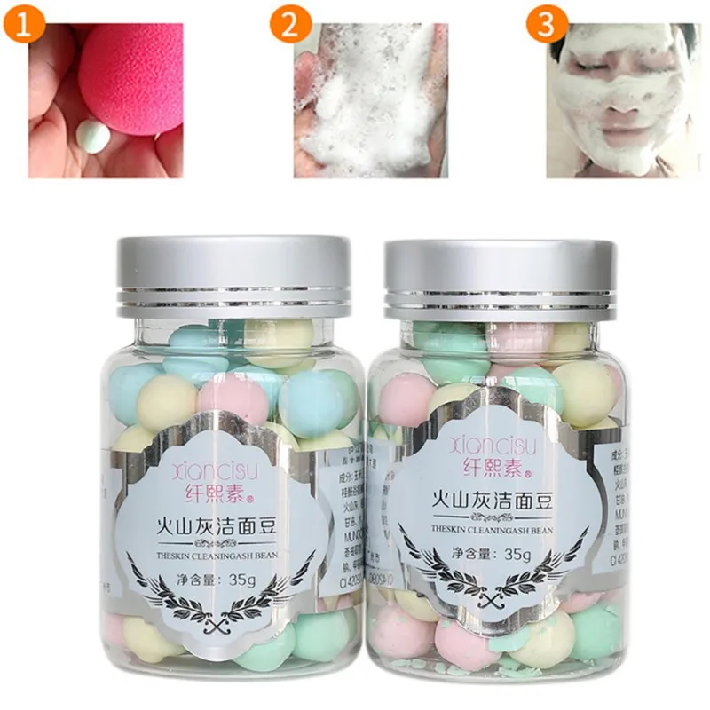 

2019 New Facia Care Deep Cleansing Smooth Moisturizing Volcanic Magma Beans Face Washing Cream Amino Acid Cleansing Beans