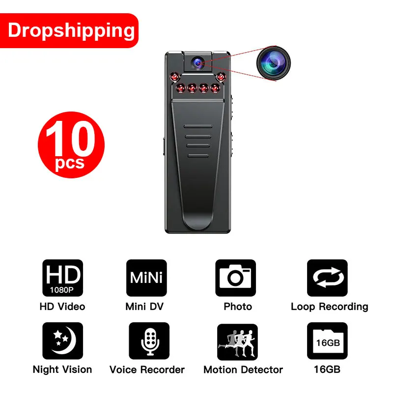 Дропшиппинг 1080 P мини-камера инфракрасного ночного видения веб-камера мини-камера HD видеокамера с датчиком движения видео Голос Аудио