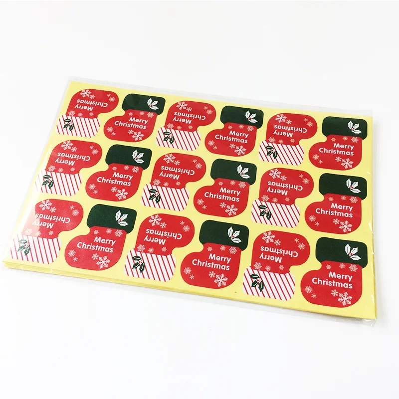 Lote Novo Feliz Natal Meias Série Kraft Selo Etiqueta Faça Você Mesmo Presente Etiquetas 1800 Pçs - 2 High Quality Material escolar e de escritório