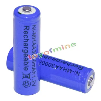 

2x AA battery batteries Bulk Nickel Hydride Rechargeable NI-MH 3000mAh 1.2V Blue