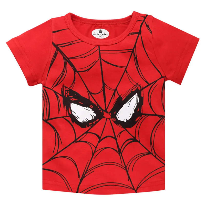 Маскарадная футболка для маленьких мальчиков от 2 до 8 лет, супергерой, Человек-паук, большие футболки топы для мальчиков, детские футболки Детская летняя одежда для подарков