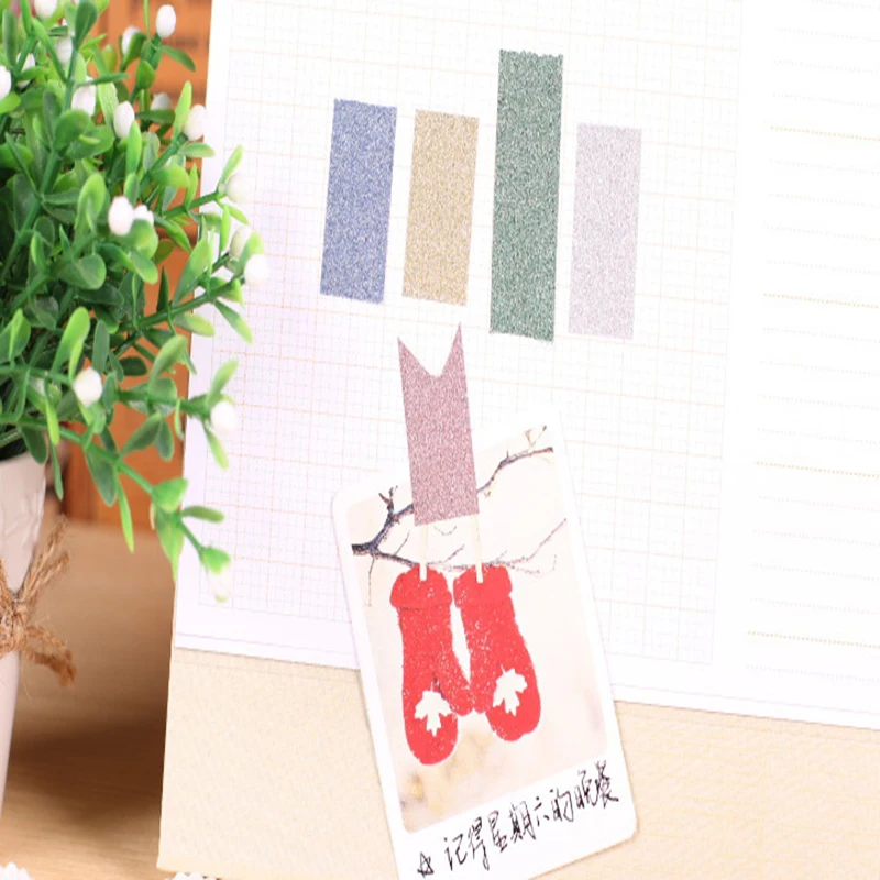 10pcs/Lot Stylish Shiny Tapes Glitter Washi Paper Adhesive Tape DIY Craft Sticker for Decorating Album Book 1.5cmx3m