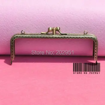 

10pcs/lot 15cm Antique Brass Metal Handbag Frame Kiss Clasp Bag Making Supplies Dual compartment Freeshipping