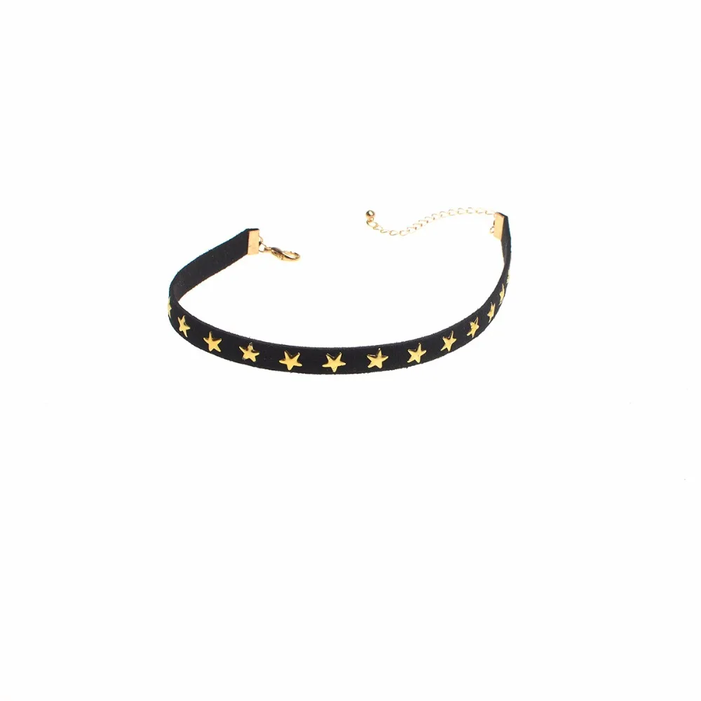 Trendy Women Velvet Choker Necklace Fashion women Puck black leather hot mails silver necklaces False collar Gothic Costume Jewelry-2 (4)