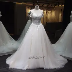 Новые удивительные Off-The-Shoulder A-Line свадебное платье 2018 аппликация Тюль невесты Свадебные платья vestidos de Novia