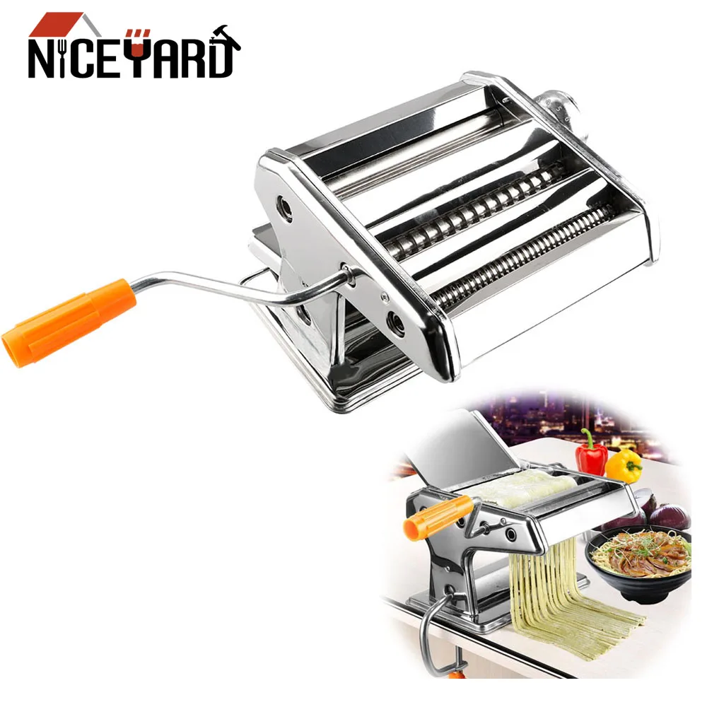 

Stainless Steel Manual Noodle Making Machine Manual Pressing Machine Multifunction Adjustable Thickness Spaghetti Pasta Cutter