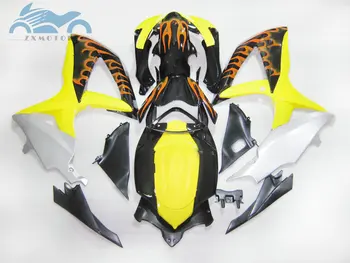

100% fit Injection fairings for SUZUKI GSXR600 750 2008 2009 2010 K8 GS XR750 R600 08-10 motorcycle racing fairing orange flames