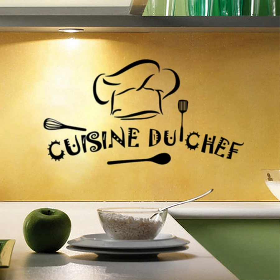 French home kitchen Vinyl Wall Stickers Cuisine du chef Art Wall Sticker Kitchen Wall Decal Mural Decoration