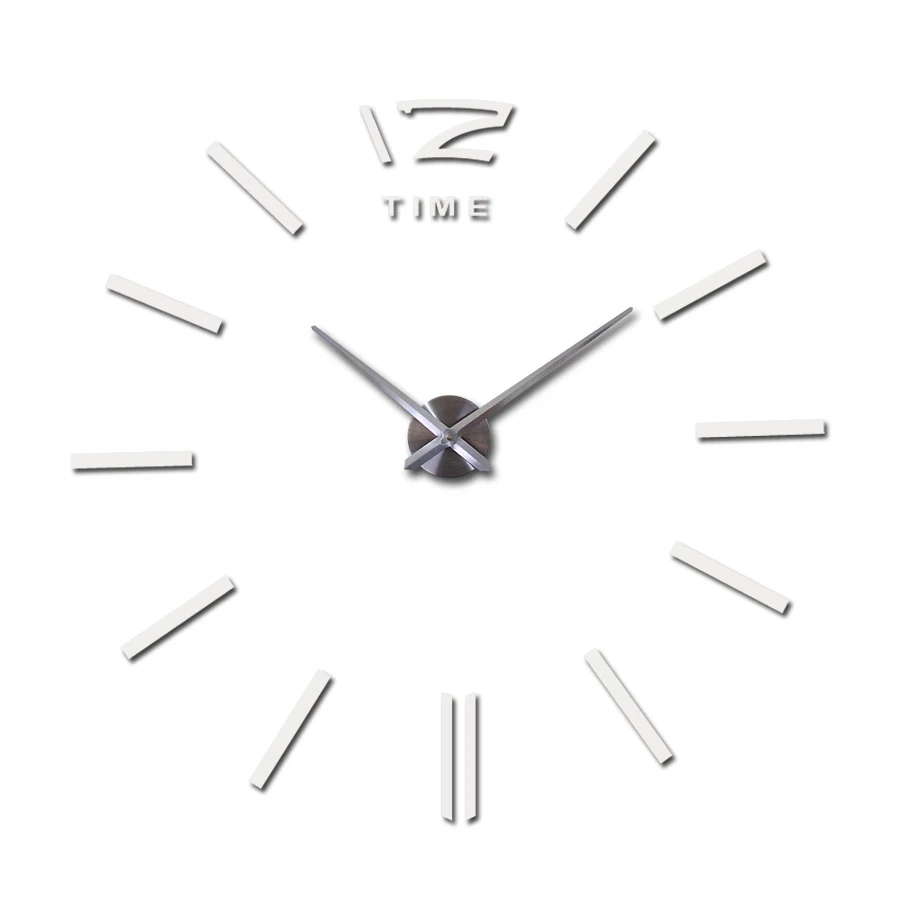 Новые украшения для дома большие настенные часы для гостиной Кварцевые Металлические современный дизайн декоративные настенные наклейки часы - Цвет: Белый