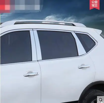 

car-styling Window Pillar Trim Car Body Decorative Stainless Steel Strip Auto Accessories case For Nissan X-Trail 2014-2017