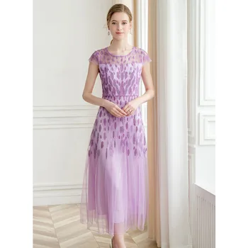 

PIXY Pink Party Maxi Long Dress Women Elegant Summer za Dresses Luxury Embroidery Sexy Mesh High Waist vestidos Ladies sukienka