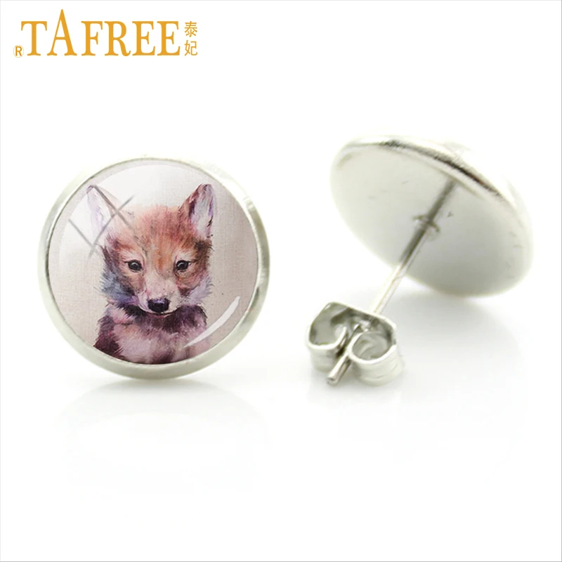 TAFREE серьги в виде лисьей морды cunning animal in nature Super cute мультфильм аниме Новые Мужчины