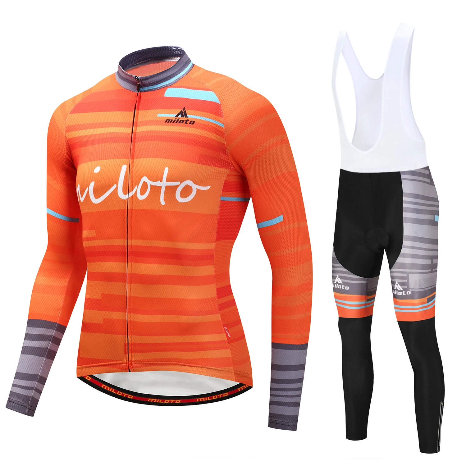 Miloto men cycling jersey 4D gel pad long sleeve cycling clothing