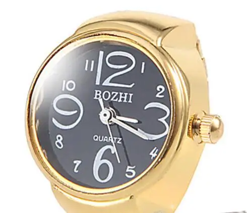 

Finger Ring Watch Gold Quartz Watch Clocks Round Elastic Finger Ring Watches Men Women's Fashion Gift 10pcs/lot Wholesale