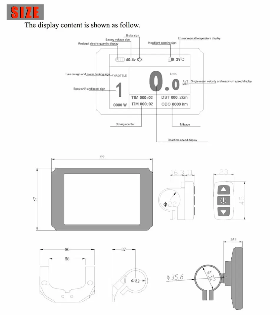 Chamrider ebike Display Meter Control Panel 24V 36V 48V intelligent KT LCD8 LCD8H LCD8HU Julet Waterproof plug USB Charger