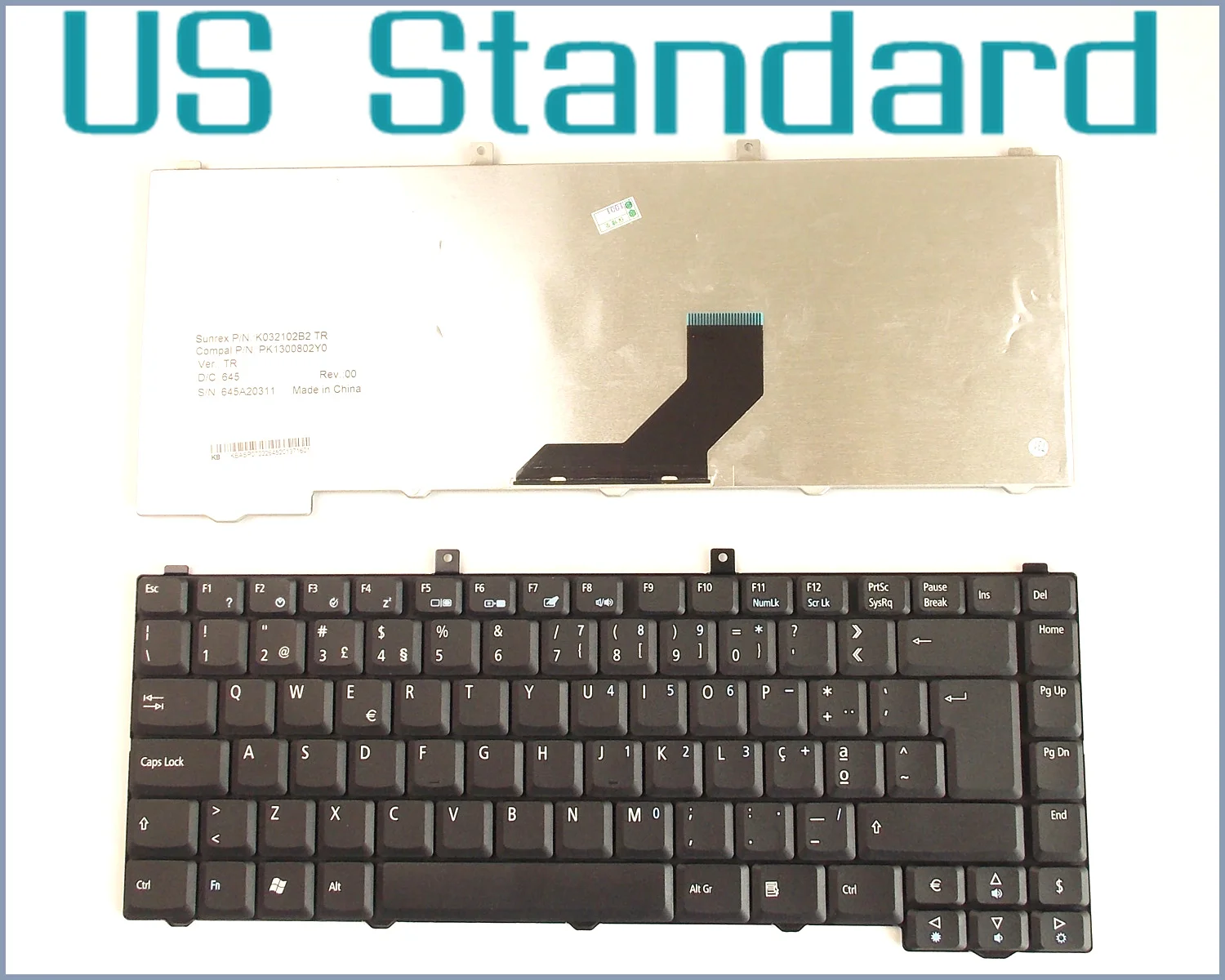 Клавиатура для ноутбука Acer Aspire 1670 3030 3100 3600 3650 3690 5100 5610 5610Z 5160 5030 5110 5112 5200 5510 |