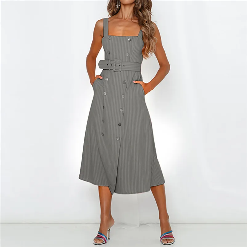 Women's Summer Sleeveless Casual Loose Swing T-Shirt Dress with Pockets Dress sukienka damska plus size vestidos verano H13 (6)