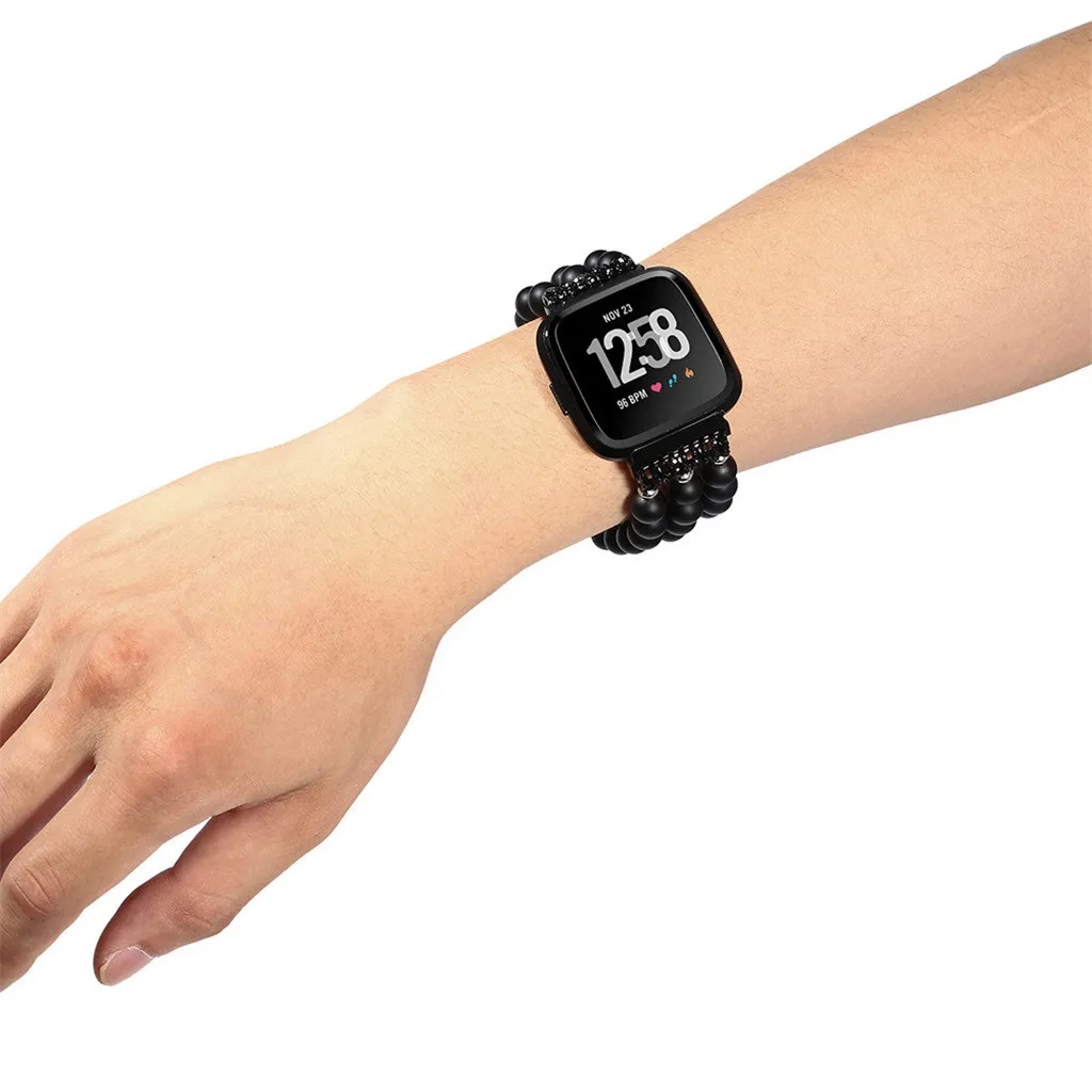 Умные часы Smartband Роскошные бусины-стразы круглые бусины ремешок для часов Ремешок Для Fitbit Versa Lite умные часы ремешки для часов