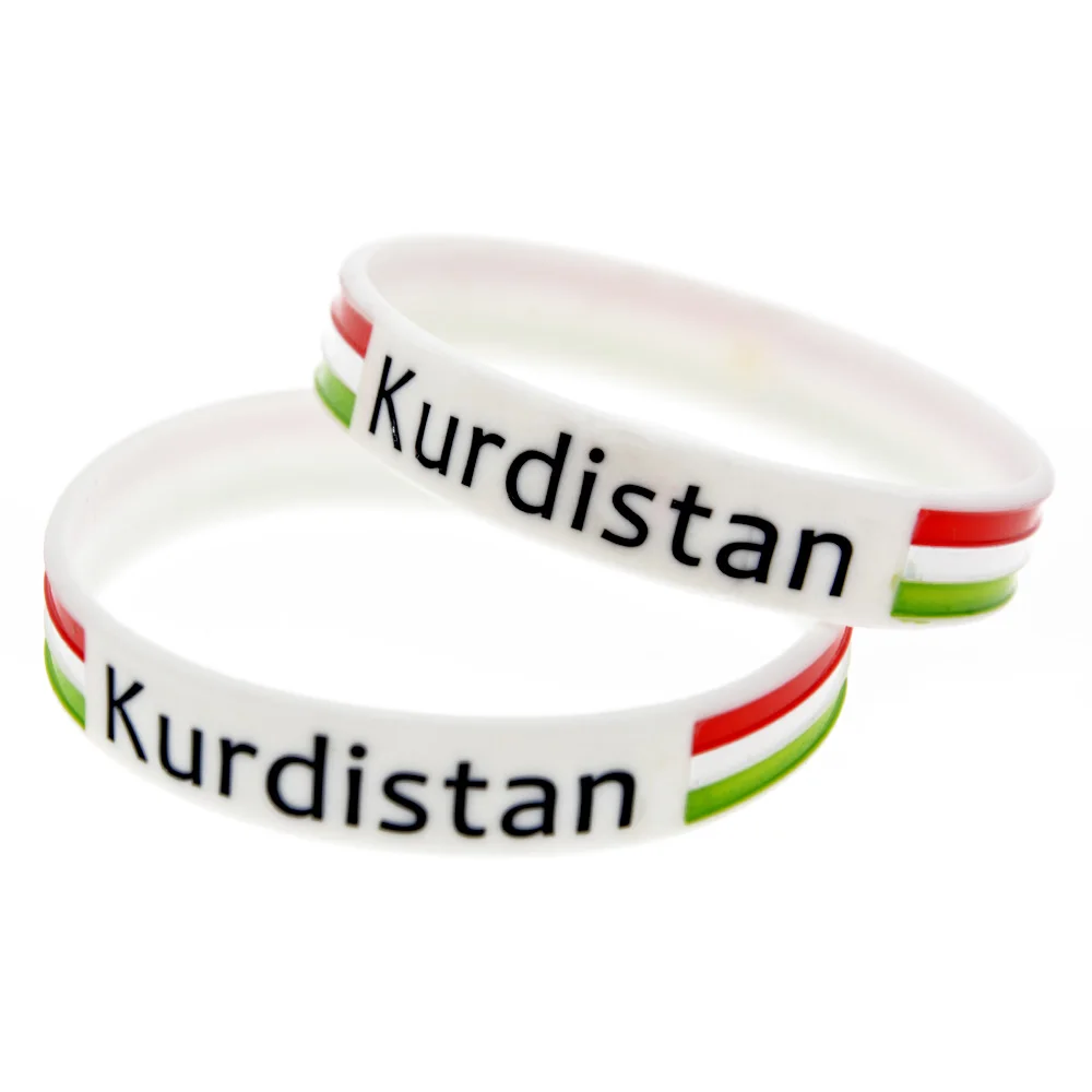 1 шт белый гравированный Kurdistan Силиконовый браслет с флагом