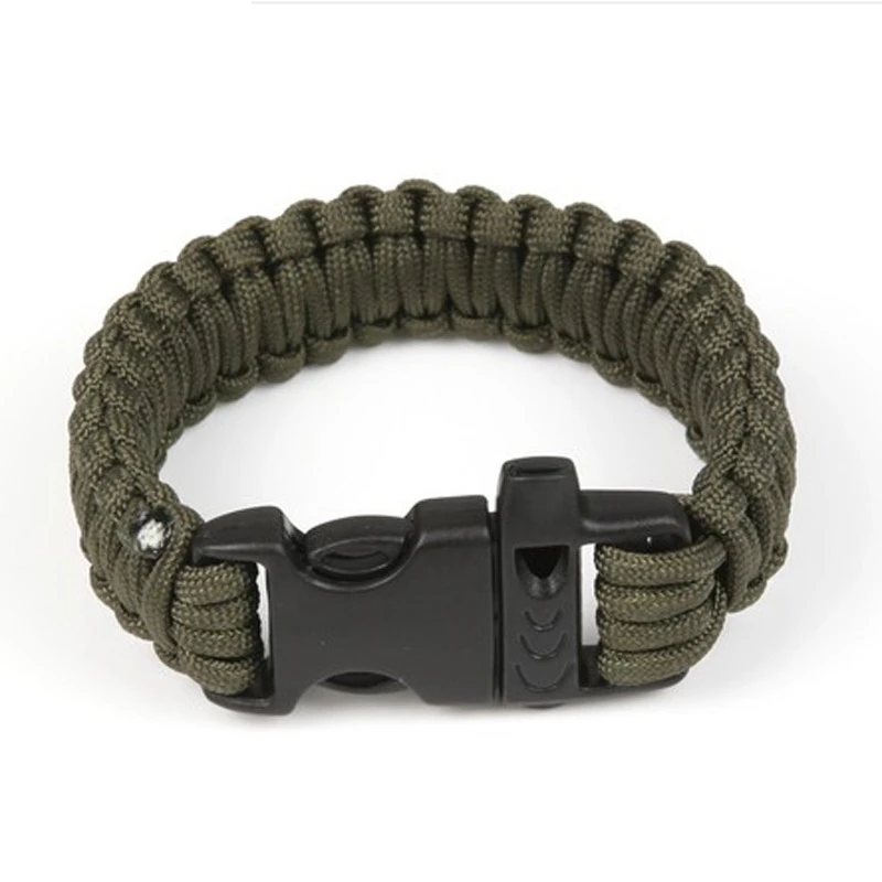 1 Pcs Paracord 550 Survival Bracelet Whistle with Plastic Buckle
