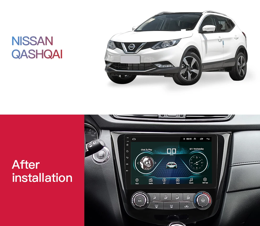 10," Android 8,1 автомобильный Радио gps навигация мультимедийный плеер для Nissan X-Trail Qashqail- с четырехъядерным wifi стерео