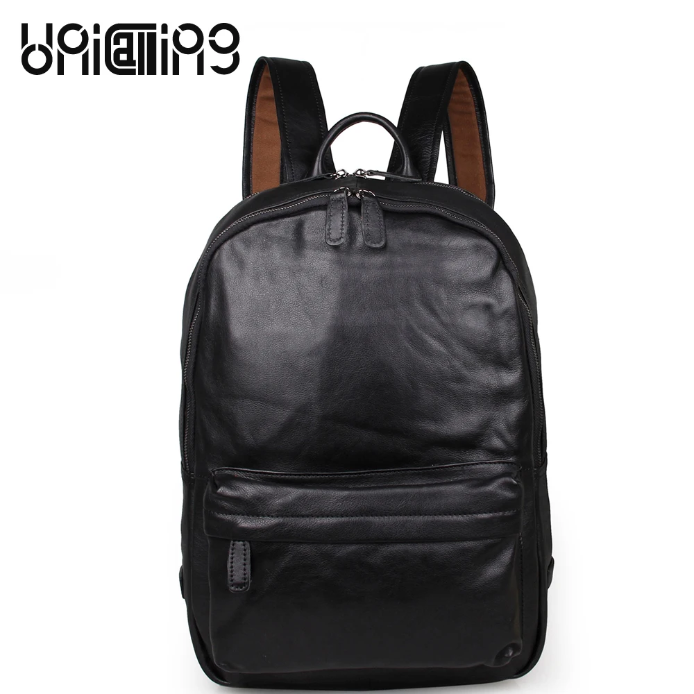 

UniCalling New style Genuine Leather backpack men Retro men laptop backpack cow leather Fashion large capacity backpack