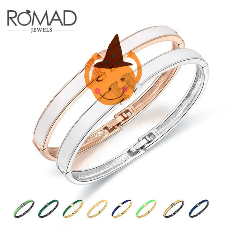

New Trendy Jewelry Black Gun Rose Gold Letter H Bangles&Bracelet For Women Alloy Acrylic Best Gift Wristband Bracelet Wholesale