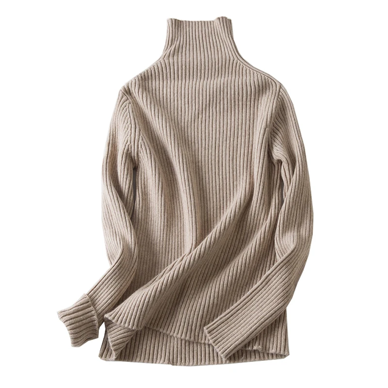 LHZSYY/ осенне-зимний свитер из чистого кашемира с высоким воротником, модные однотонные тонкие мягкие высококачественные женские свитера, пуловер