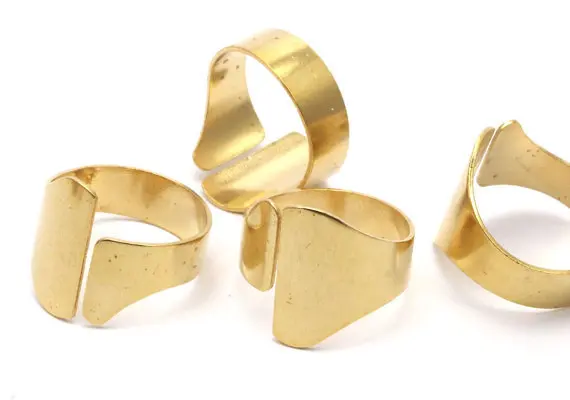 5 Raw Brass Ring Setting 19 mm - Hole size 18 BS-1345 MN66 | Украшения и аксессуары