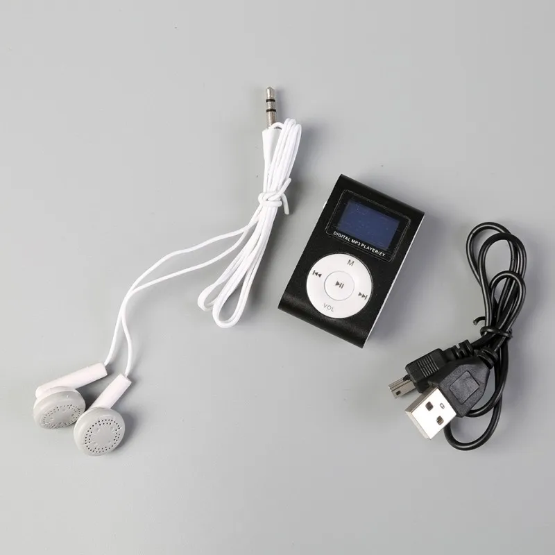 Стильный дизайн спортивный мини Mp3 USB Клип MP3-плеер ЖК-экран Поддержка SD TF карта Micro5 цветов