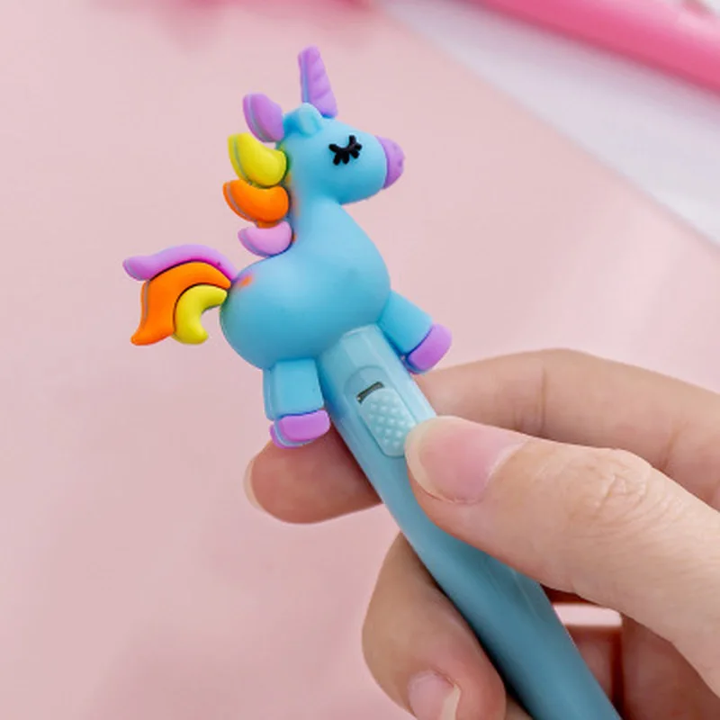 1 шт. Единорог светящаяся гелевая ручка 0 38 мм Kawaii Канцтовары новинка милые Ручки