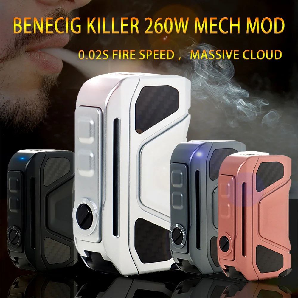 

Original Benecig Killer 260w mech mod vape Electronic Cigarette Box Mod Dual 18650 Battery 0.02S Fire Speed e-cigarette