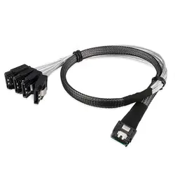 Cabledeconn мини SAS38P SFF-8654 до 4 * SATA синхронизации данных сервер Трансмиссия кабель 0,5 м 1