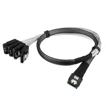 

Cabledeconn Mini SAS38P SFF-8654 to 4*SATA Data Sync Server Transmission Cable 0.5m 1m