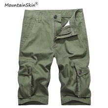 Горные мужские летние повседневные хлопковые шорты, военные шорты до колен с несколькими карманами, шорты-карго, брендовая одежда LA722