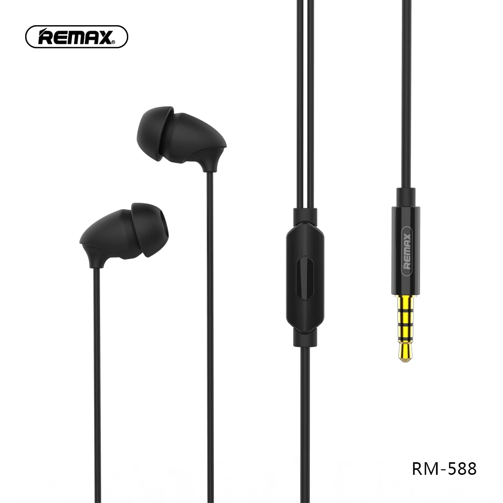 

Remax 3.5mm Sport Running Sleeping Earphones Fashionable Environmentally Soft Silicone with HD Mic Control for smartphone RM-588