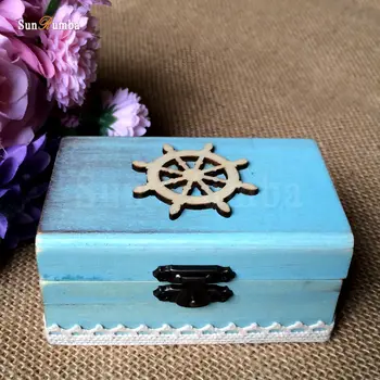 

1pcs Wooden Ring Box Beach Wedding Decoration Vintage Mariage Decor Wood Rings Boxes Wedding Party Decorations (without rings)